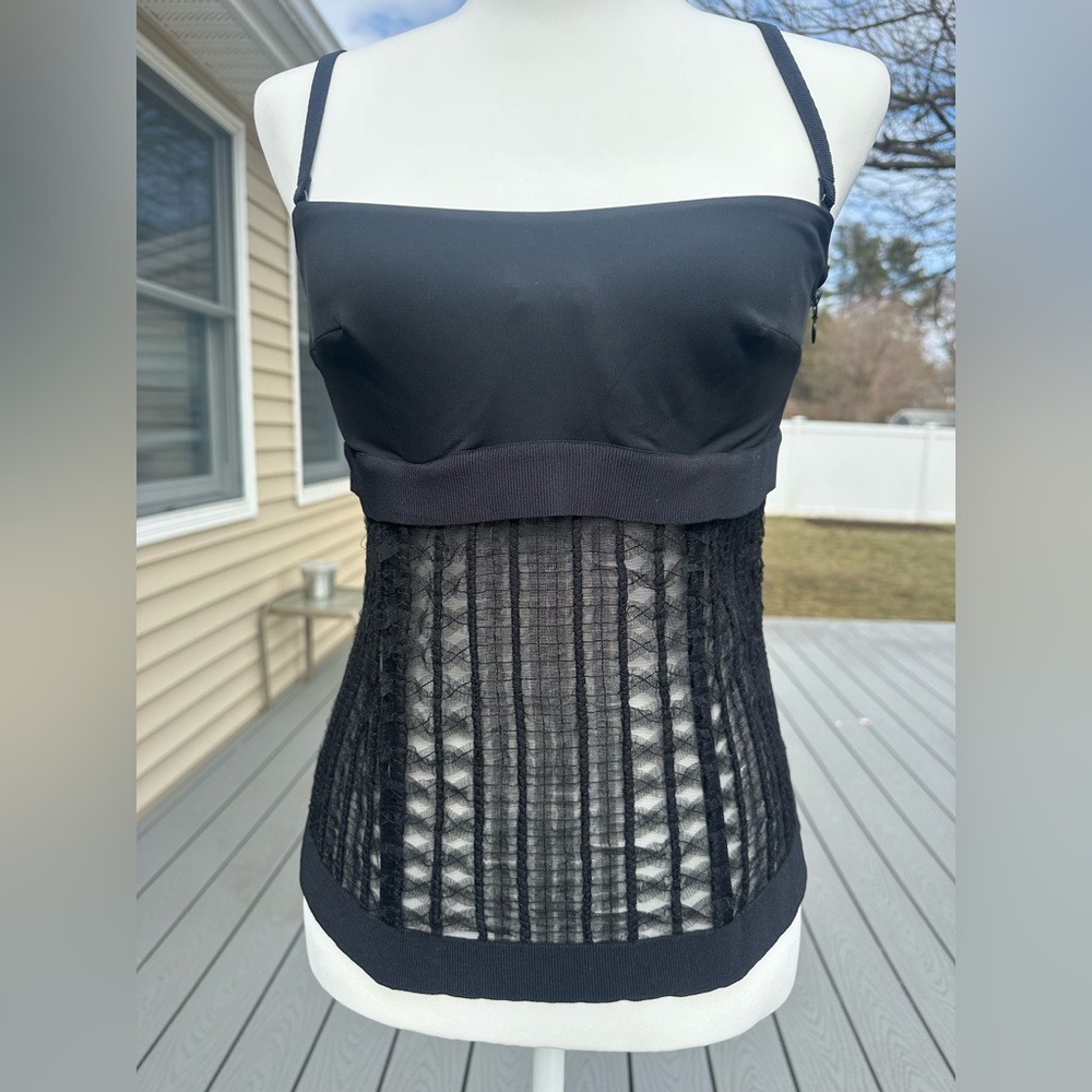 La Perla made in Italy Black Sheer corset Tank Top